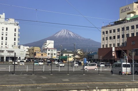 帰りがけの富士山